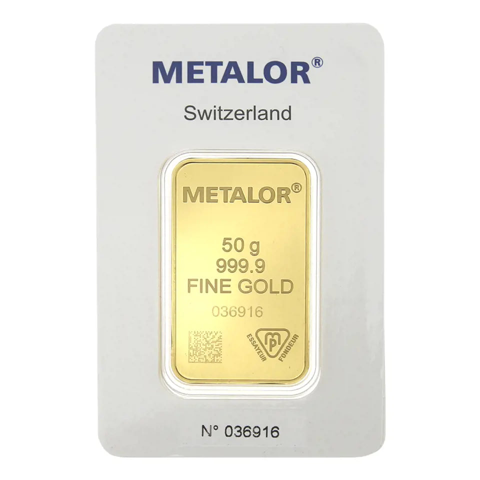 Metalor Stamped 50g Gold Bar