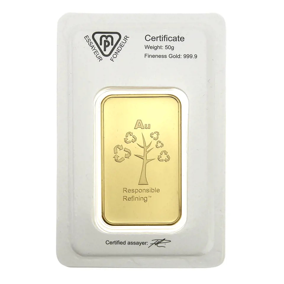 Metalor Stamped 50g Gold Bar