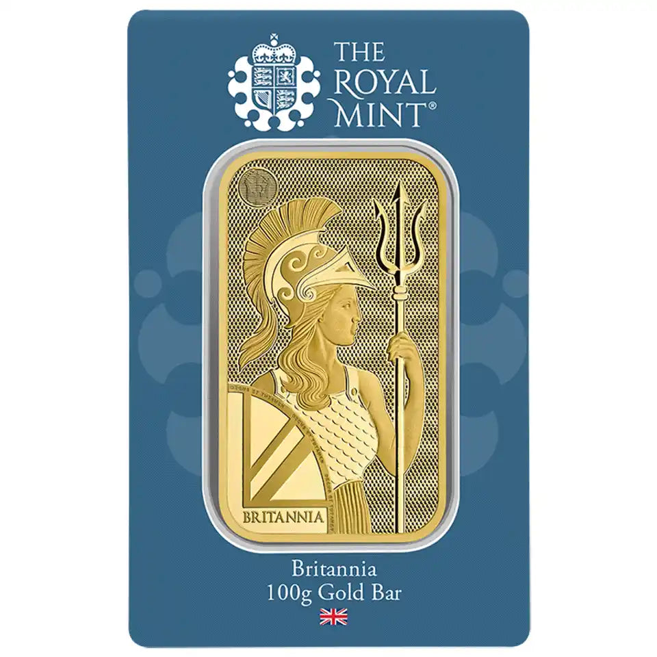 The Royal Mint Secure Britannia 100g Gold Bar