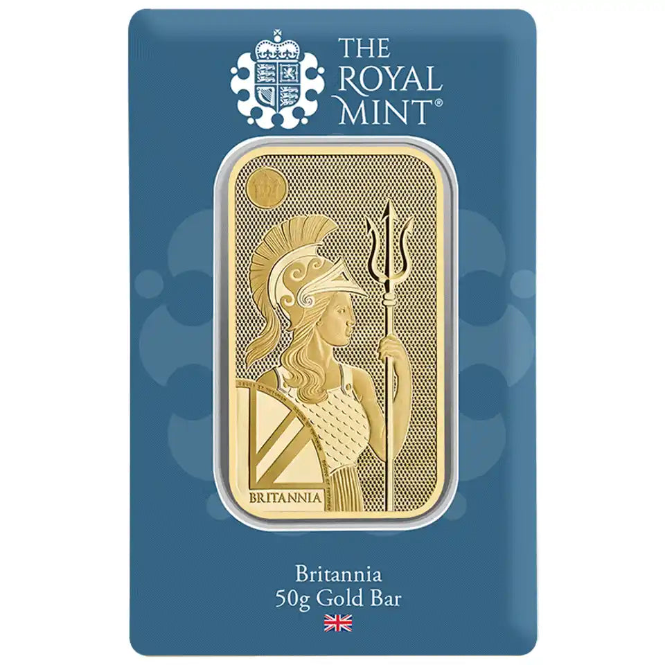 The Royal Mint Secure Britannia 50g Gold Bar